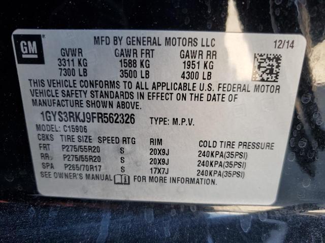 60732305 :رقم المزاد ، 1GYS3RKJ9FR562326 vin ، 2015 Cadillac Escalade E مزاد بيع