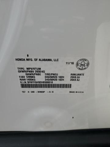 Продажа на аукционе авто 2017 Honda Pilot Tour, vin: 5FNYF6H92HB500018, номер лота: 62134835