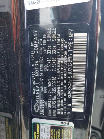 62758005 :رقم المزاد ، KM8SM4HF9HU202686 vin ، 2017 Hyundai Santa Fe مزاد بيع