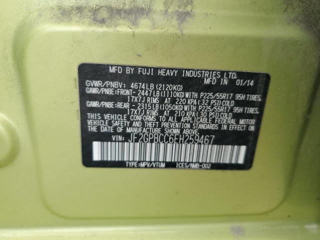 Aukcja sprzedaży 2014 Subaru Xv Crosstrek, vin: JF2GPBCC6EH259467, numer aukcji: 61259445