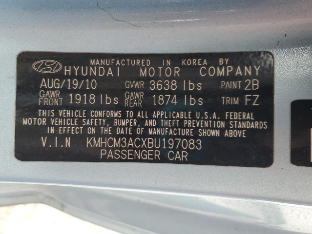 59292095 :رقم المزاد ، KMHCM3ACXBU197083 vin ، 2011 Hyundai Accent Gl مزاد بيع
