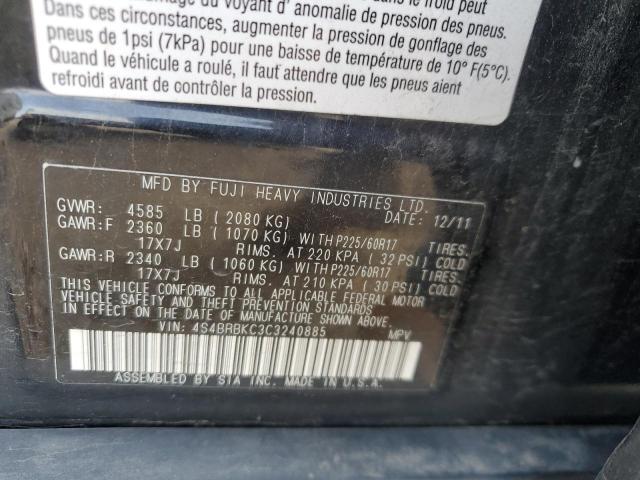 Aukcja sprzedaży 2012 Subaru Outback 2., vin: 4S4BRBKC3C3240885, numer aukcji: 60055645