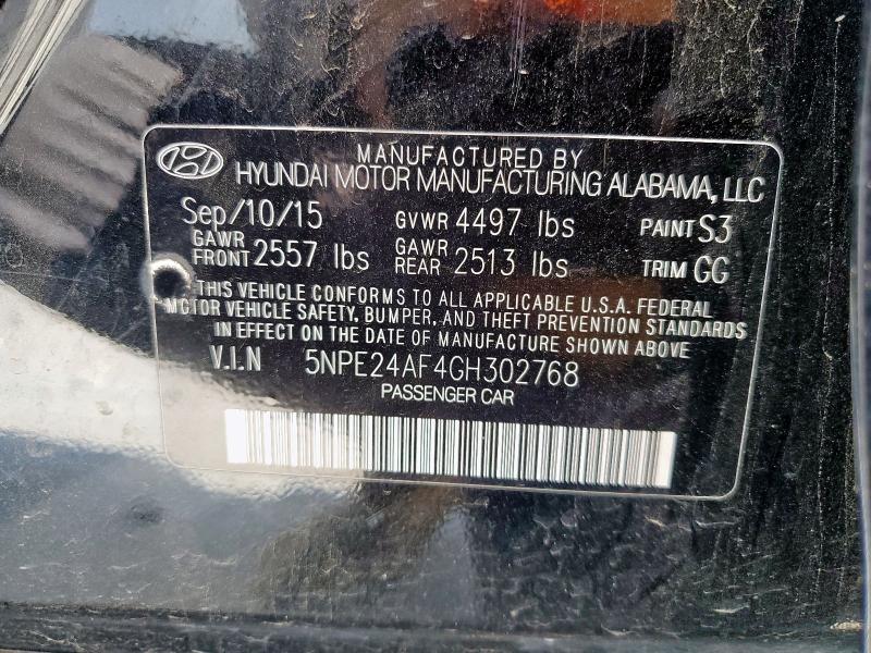 2016 Hyundai Sonata Se მანქანა იყიდება აუქციონზე, vin: 5NPE24AF4GH302768, აუქციონის ნომერი: 61794595