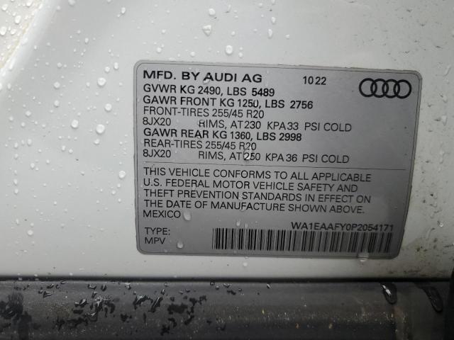 Aukcja sprzedaży 2023 Audi Q5 Premium Plus 45, vin: WA1EAAFY0P2054171, numer aukcji: 62070575