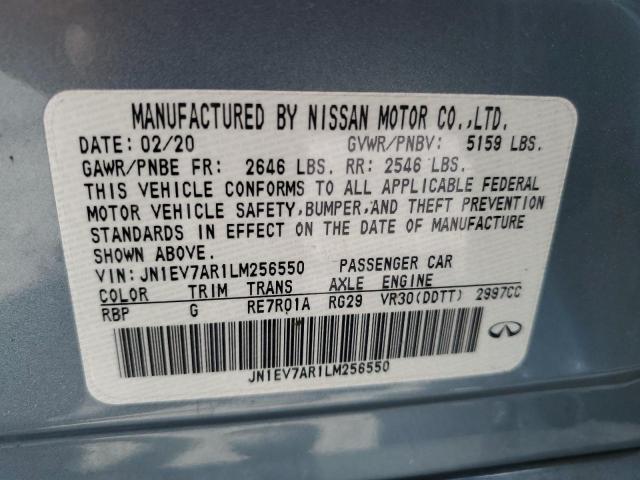 Aukcja sprzedaży 2020 Infiniti Q50, vin: JN1EV7AR1LM256550, numer aukcji: 61920895