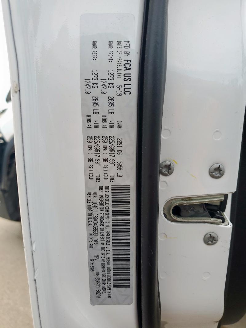 Продаж на аукціоні авто 2019 Jeep Cherokee L, vin: 1C4PJLCB0KD459633, номер лоту: 57635525