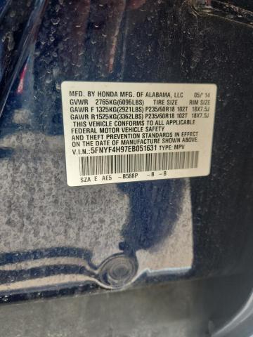 60466565 :رقم المزاد ، 5FNYF4H97EB051631 vin ، 2014 Honda Pilot Tour مزاد بيع