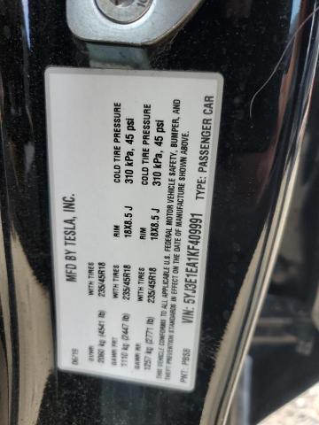Aukcja sprzedaży 2019 Tesla Model 3, vin: 5YJ3E1EA1KF409991, numer aukcji: 59198445