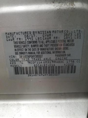 2017 Nissan Sentra S მანქანა იყიდება აუქციონზე, vin: 3N1AB7AP6HY385507, აუქციონის ნომერი: 57836165