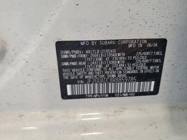 Aukcja sprzedaży 2024 Subaru Crosstrek, vin: JF2GUADC8R8859785, numer aukcji: 60413205