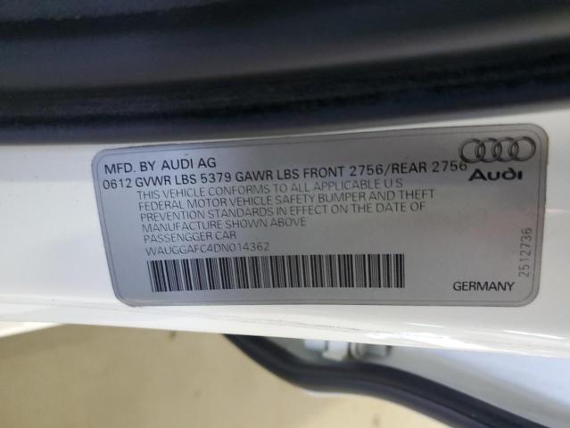 2013 Audi A6 Premium მანქანა იყიდება აუქციონზე, vin: WAUGGAFC4DN014362, აუქციონის ნომერი: 60630365