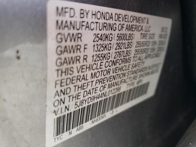 Aukcja sprzedaży 2022 Acura Mdx Techno, vin: 5J8YD9H44NL012288, numer aukcji: 61187795