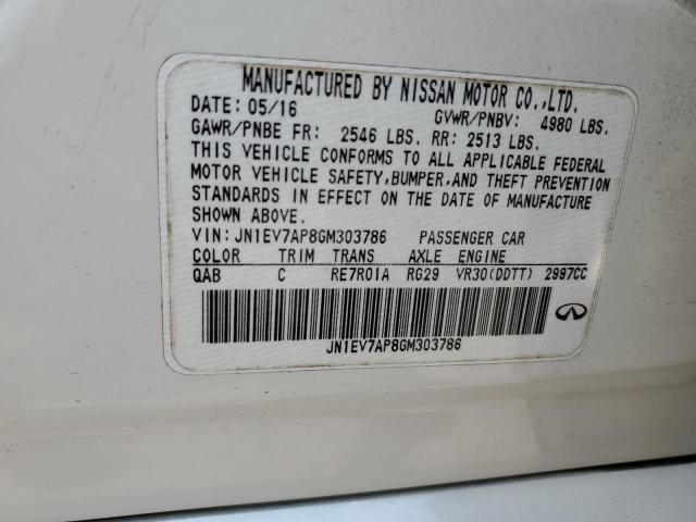 Продаж на аукціоні авто 2016 Infiniti Q50 Premiu, vin: JN1EV7AP8GM303786, номер лоту: 59296325