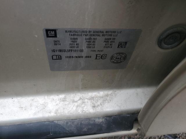 Продажа на аукционе авто 2015 Chevrolet Malibu Ls, vin: 1G11B5SL5FF181100, номер лота: 59750885