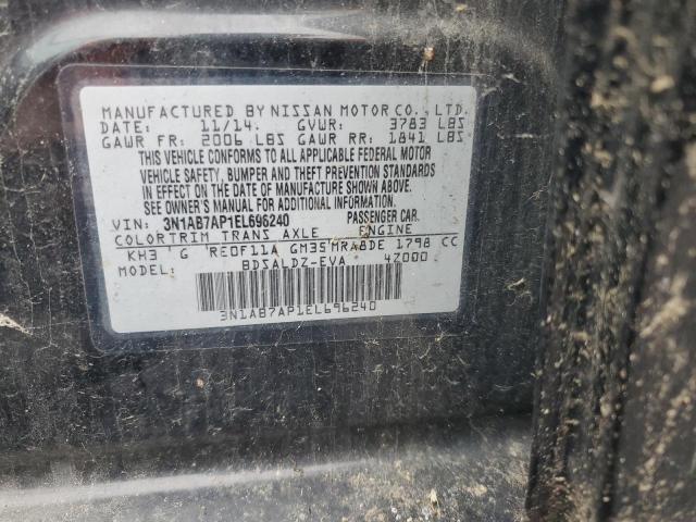 61194805 :رقم المزاد ، 3N1AB7AP1EL696240 vin ، 2014 Nissan Sentra مزاد بيع
