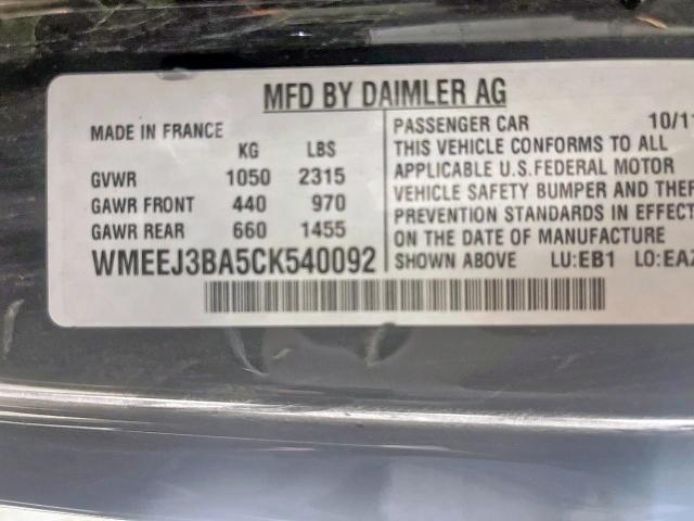 Aukcja sprzedaży 2012 Smart Fortwo Pur, vin: WMEEJ3BA5CK540092, numer aukcji: 62614655