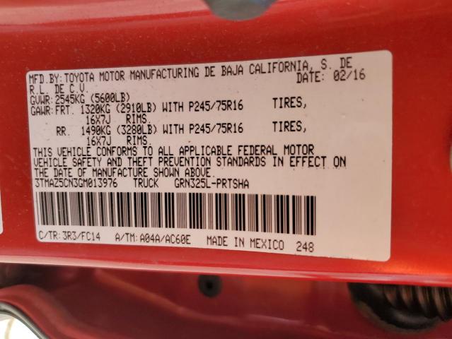 Auction sale of the 2016 Toyota Tacoma Dou, vin: 3TMAZ5CN3GM013976, lot number: 61809455