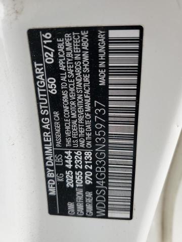59172405 :رقم المزاد ، WDDSJ4GB3GN359737 vin ، 2016 Mercedes-benz Cla مزاد بيع
