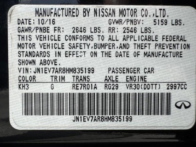 Aukcja sprzedaży 2017 Infiniti Q50 Premium, vin: JN1EV7AR8HM835199, numer aukcji: 63226895