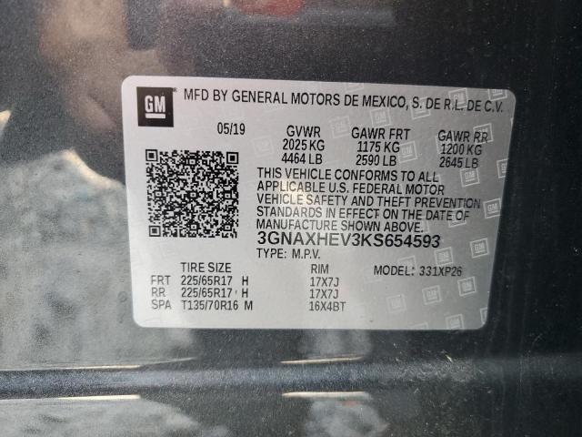 Aukcja sprzedaży 2019 Chevrolet Equinox Ls, vin: 3GNAXHEV3KS654593, numer aukcji: 58802685