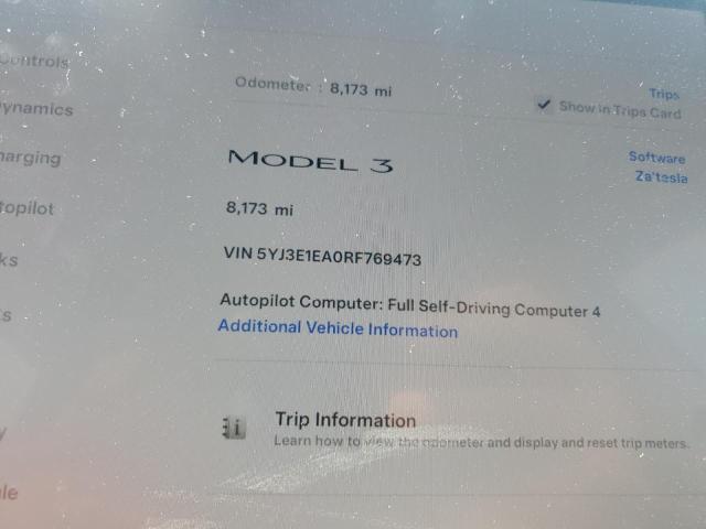 Aukcja sprzedaży 2024 Tesla Model 3, vin: 5YJ3E1EA0RF769473, numer aukcji: 62416805