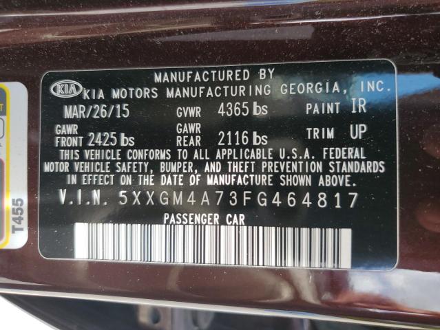 61463725 :رقم المزاد ، 5XXGM4A73FG464817 vin ، 2015 Kia Optima Lx مزاد بيع
