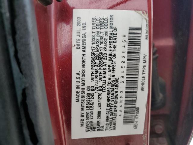 Продаж на аукціоні авто 2004 Mitsubishi Endeavor Xls, vin: 4A4MM31S94E025469, номер лоту: 59142085