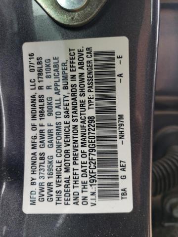Продажа на аукционе авто 2016 Honda Civic Ex, vin: 19XFC2F79GE072298, номер лота: 60319975