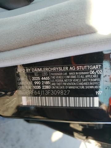 Продажа на аукционе авто 2003 Mercedes-benz C 320, vin: WDBRF64J13F309827, номер лота: 58842905