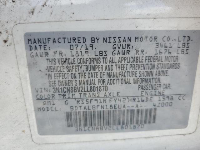 Продажа на аукционе авто 2020 Nissan Versa S, vin: 3N1CN8BV2LL801870, номер лота: 61073825