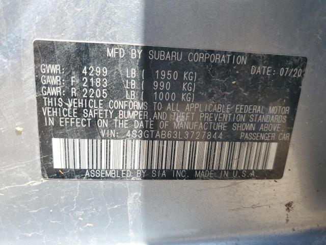 2020 Subaru Impreza მანქანა იყიდება აუქციონზე, vin: 4S3GTAB63L3727844, აუქციონის ნომერი: 60422665