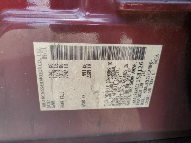 2012 Nissan Altima Bas მანქანა იყიდება აუქციონზე, vin: 1N4AL2AP4CC158126, აუქციონის ნომერი: 60314595