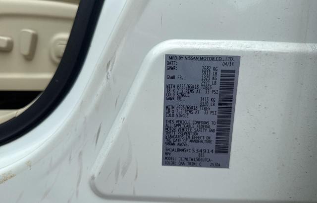 Продаж на аукціоні авто 2014 Infiniti Qx60, vin: 5N1AL0MM5EC534914, номер лоту: 59727735