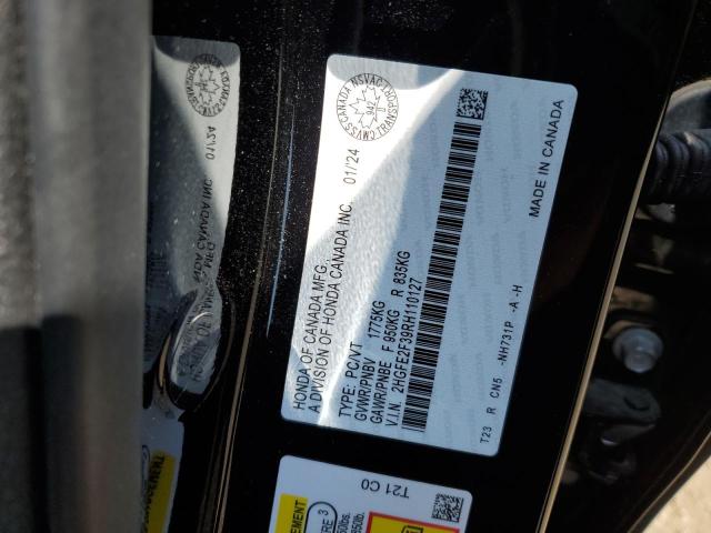 Aukcja sprzedaży 2024 Honda Civic Ex, vin: 2HGFE2F39RH110127, numer aukcji: 59353795