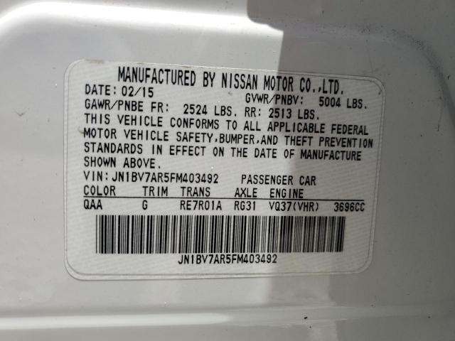 Aukcja sprzedaży 2015 Infiniti Q50 Base, vin: JN1BV7AR5FM403492, numer aukcji: 61761195