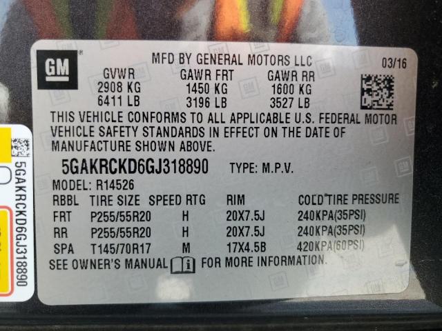 Aukcja sprzedaży 2016 Buick Enclave, vin: 5GAKRCKD6GJ318890, numer aukcji: 59674875