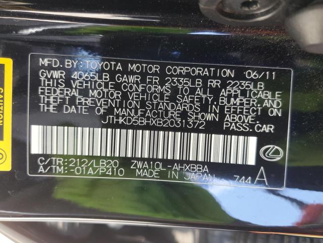 Aukcja sprzedaży 2011 Lexus Ct, vin: JTHKD5BHXB2031372, numer aukcji: 61328825