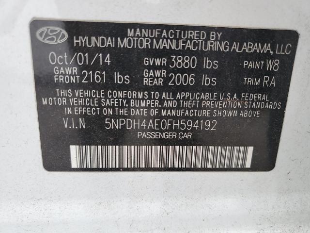 Auction sale of the 2015 Hyundai Elantra, vin: 5NPDH4AE0FH594192, lot number: 60662205
