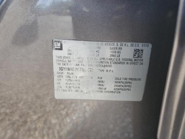 60802995 :رقم المزاد ، 3GYFNAE38CS565575 vin ، 2012 Cadillac Srx Luxury مزاد بيع