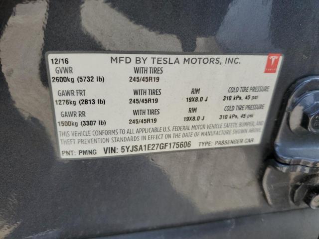 Aukcja sprzedaży 2016 Tesla Model S, vin: 5YJSA1E27GF175606, numer aukcji: 60262785
