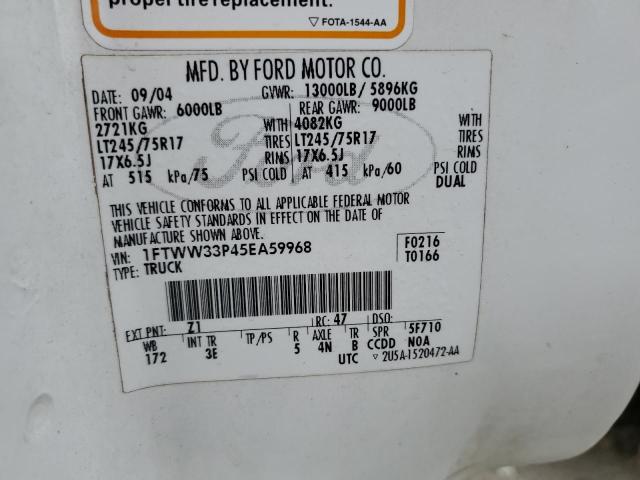 Продажа на аукционе авто 2005 Ford F350 Super, vin: 1FTWW33P45EA59968, номер лота: 59258925