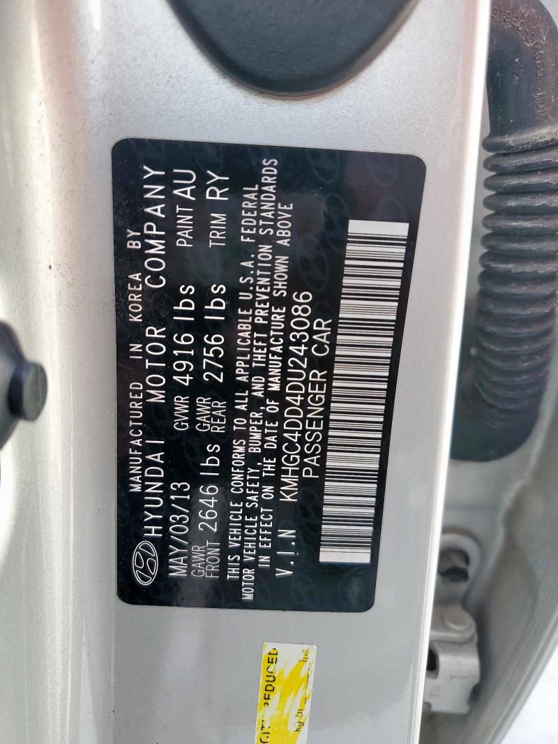 2013 Hyundai Genesis 3. მანქანა იყიდება აუქციონზე, vin: KMHGC4DD4DU243086, აუქციონის ნომერი: 60166675