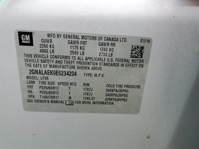 Продаж на аукціоні авто 2014 Chevrolet Equinox Ls, vin: 2GNALAEK9E6234204, номер лоту: 59784175