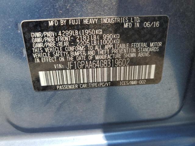 Продаж на аукціоні авто 2016 Subaru Impreza, vin: JF1GPAA64G8319602, номер лоту: 62409515