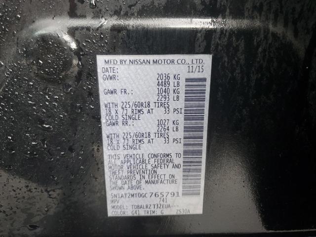 2016 Nissan Rogue S მანქანა იყიდება აუქციონზე, vin: 5N1AT2MT0GC765791, აუქციონის ნომერი: 61088375