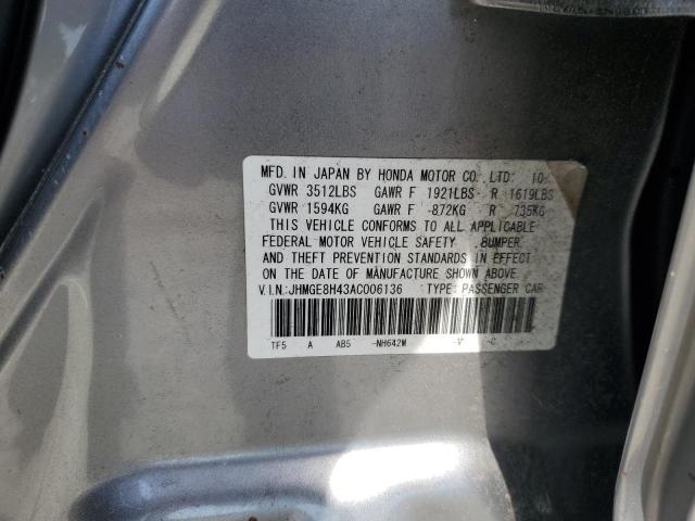 Продаж на аукціоні авто 2010 Honda Fit Sport, vin: JHMGE8H43AC006136, номер лоту: 61164985