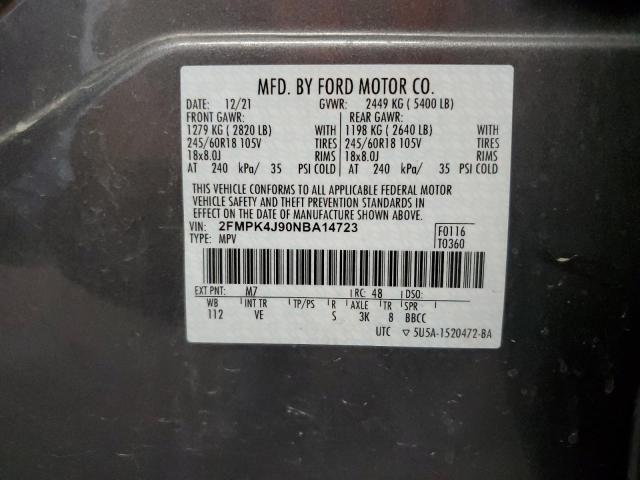 Aukcja sprzedaży 2022 Ford Edge Sel, vin: 2FMPK4J90NBA14723, numer aukcji: 60409615