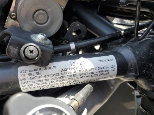 Aukcja sprzedaży 2022 Yamaha Yzfr7, vin: JYARM38E8NA002539, numer aukcji: 62374705