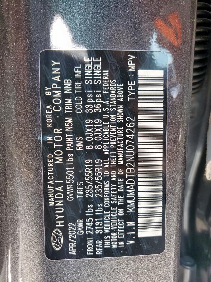59415305 :رقم المزاد ، KMUMADTB2NU074262 vin ، 2022 Genesis Gv70 Base مزاد بيع