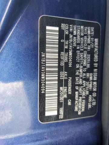 60286015 :رقم المزاد ، JN1BJ1AV3MW304094 vin ، 2021 Nissan Rogue Spor مزاد بيع